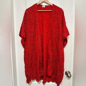 Sunday Best Aritzia Red and Black Leopard Patterned Tunic Oversized Fit